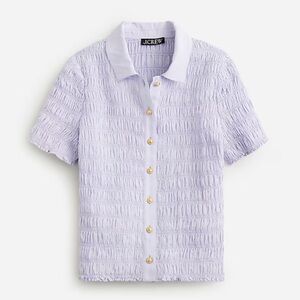 JCrew Smocked Button Up Shirt | Size L | NWT